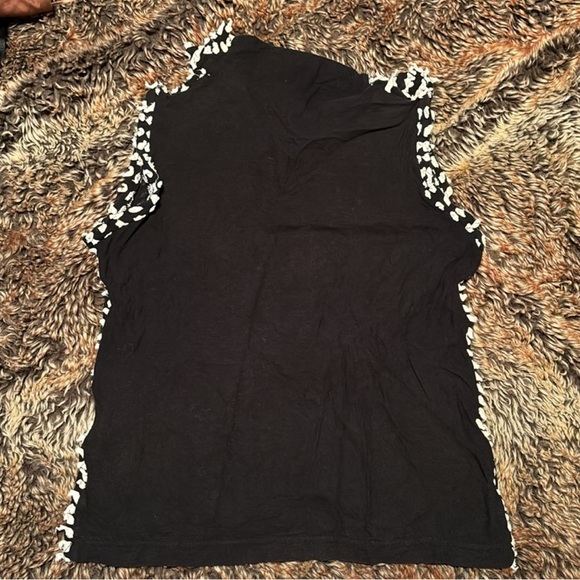 Issey Miyake Haat Heart 90s Black & White Textured Sleeveless Collar Top sz S - Picture 4 of 5